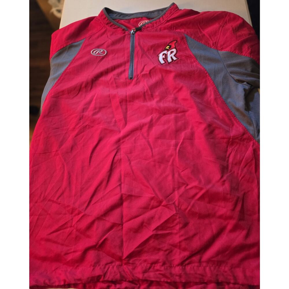 Rawlings Men's Red Short Sleeve Baseball Pullover - Large